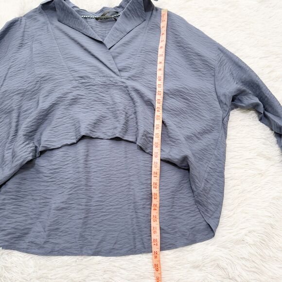 Women Anthropologie The Dylon Long-Sleeve Wide-Placket Top Denim Blue Medium - Picture 5 of 8